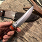 Treeman Special Hunter 6" Nickel silver  horsehide elephant ear  pancake sheath