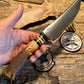 J. Behring DBL Skull fighter 7" NS Finger grip Stag Shark Sheath