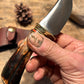 J. Behring Handmade South Dakota Caper 120 year old stag sterling silver butt cap
