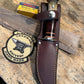 Treeman Deer & Trout Knife  4 1/2" NS hrose hide Crown Stag