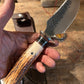 J. Behring Handmade Alaskan Semi Skinner Hammermark Stag Finger grip Giraffe Sheath