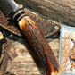 Treeman 4 1/4" AEB-L Stainless Woody 120 Year old German Red Stag Ivory cap Giraffe sheath