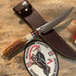 J.Behring Handmade Stainless Red Stag Deer & Trout 5"
