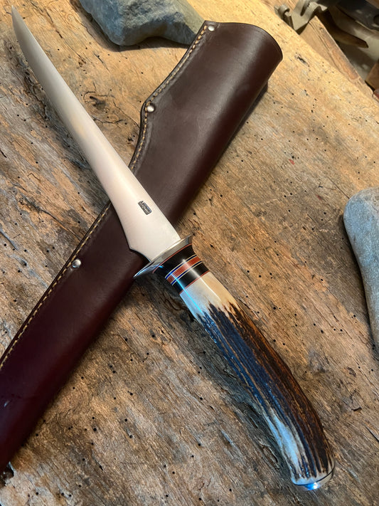 J. Behring Handmade 9" Stag Filet Knife