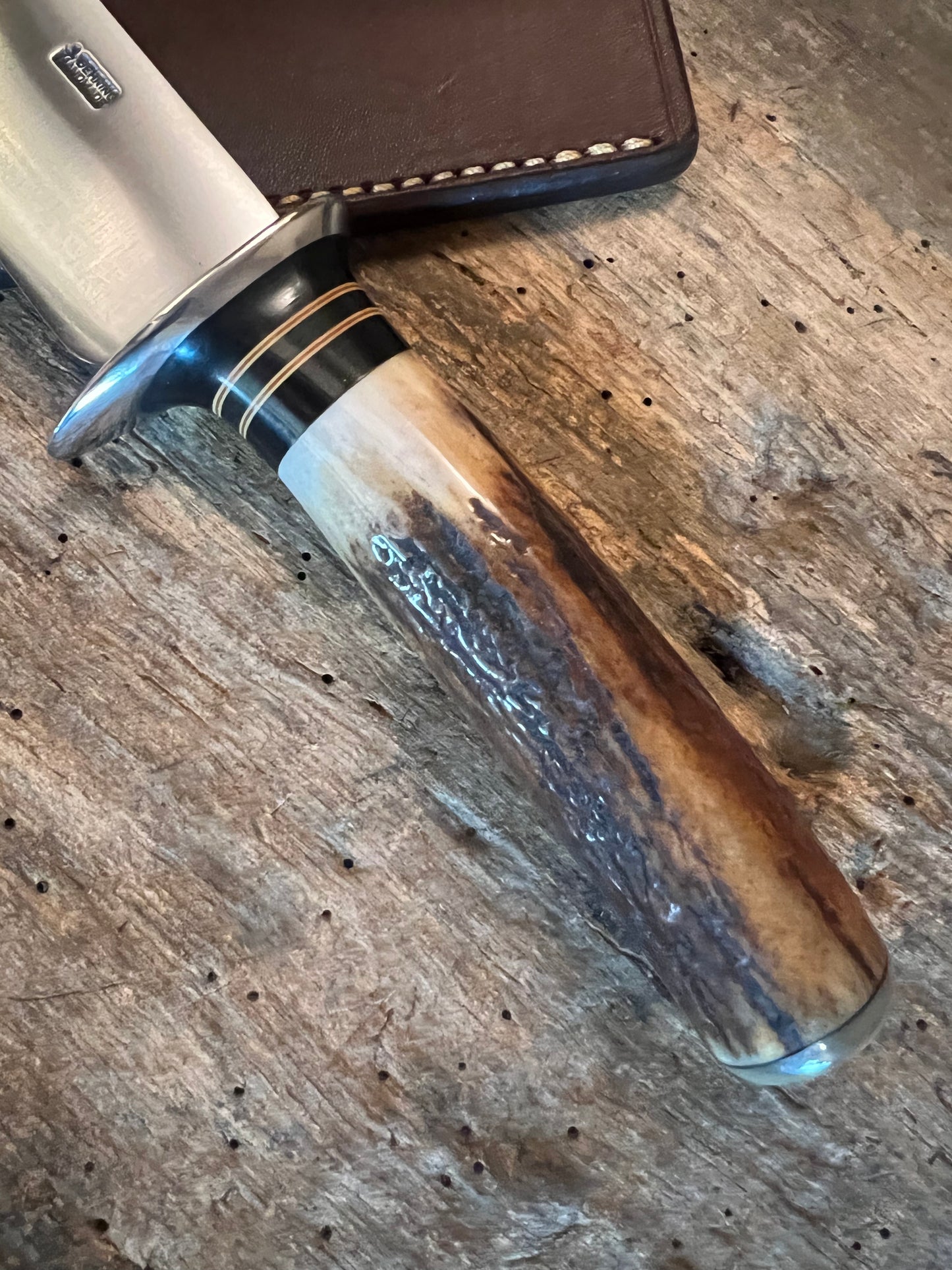 J. Behring Handmade Chefs Knife AEB_L Stainless Stag Musk ox