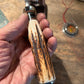J. Behring Handmade Alaskan Semi Skinner Hammermark Stag Finger grip Giraffe Sheath