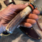 Treeman 6" Skull fighter brass , Stag , tie down sheath