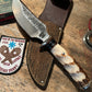 J. Behring Handmade Alaskan Semi Skinner Hammermark Stag Finger grip Giraffe Sheath