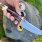 J. Behring Handmade 6 1/2"  Huron Hunter Horsehide stag Ivory butt cap