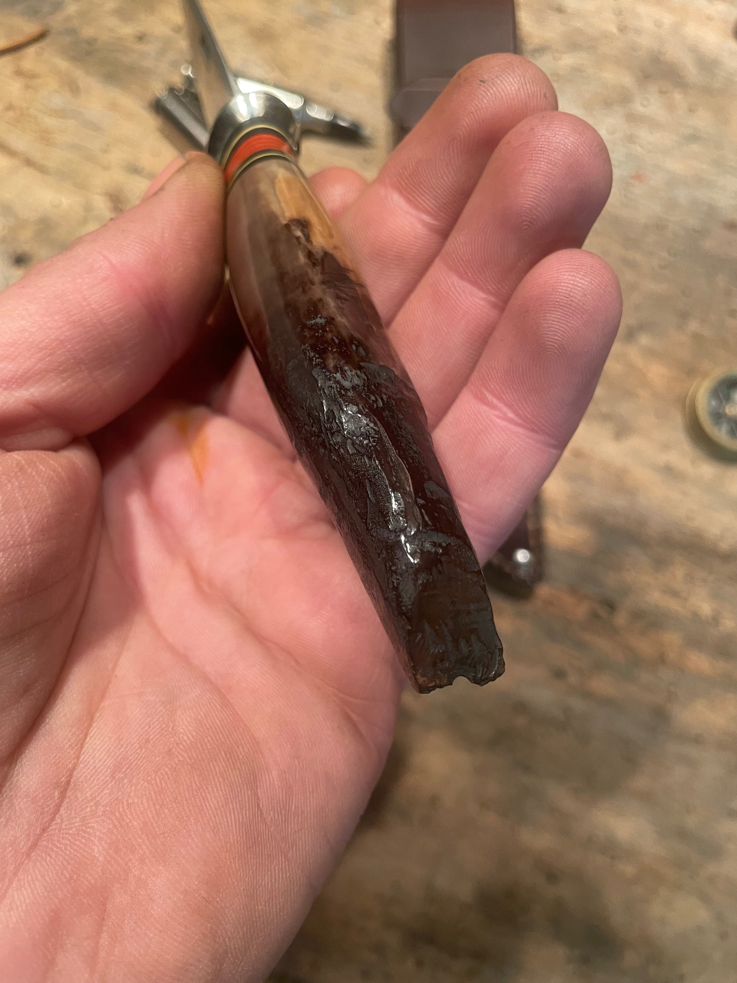 J.Behring Handmade Artifact Ivory Bird & Trout